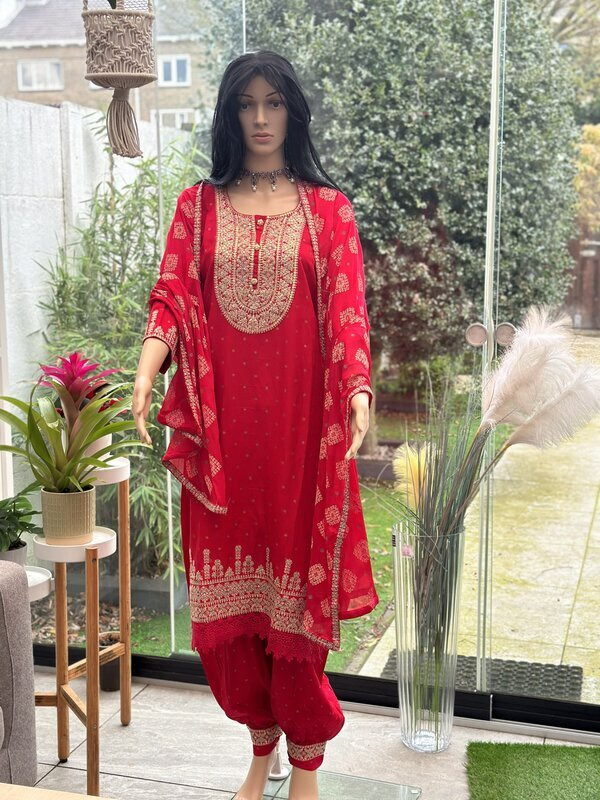 Cotton Salwar with Trousers & With Dupatta Size (S,M,L,XL)