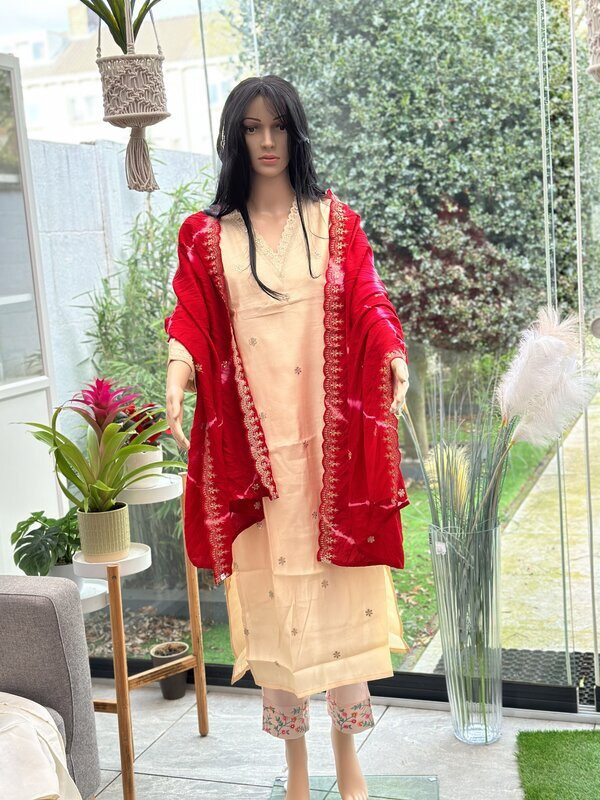 Cotton Salwar with Trousers & With Dupatta Size (S,M,L,XL)